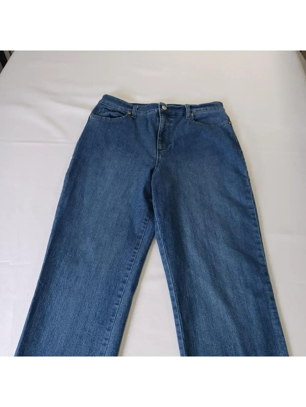 Gloria Vanderbilt Amanda Women's Blue Cotton Blend Denim Jeans Size 12 (30×30.5) - Picture 12 of 16
